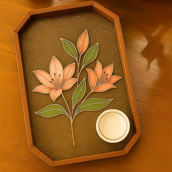 Cloisonne Enamel Painting Art DIY Craft Kit for Adult Beginner, Chinese Glass Tea Tray Filigree Enamel Art Project Craft Supplies Paint Number Kit, Handmade Home Decor Mothers Day Stress Relief Gift