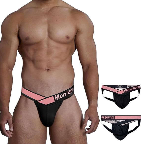 Meshal Men's Sexy Jockstrap Underwear With Breathable Bulge Pouch Low Rise Soft Fabric