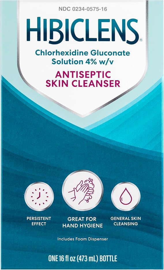 Hibiclens Antimicrobial and Antiseptic Soap and Skin Cleanser Foaming Pump Included 16 oz for Home and Hospital 4% CHG