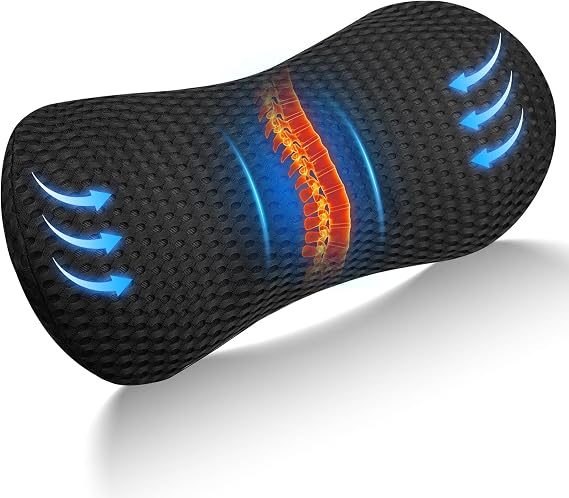 Lumbar Support Pillow For Lower Back Pain Relief,Back Lumbar Support Cushion,Ergonomic Lumbar Support Pillow For Office Chair & Car Seat,Breathable Memory Foam Back Pillow