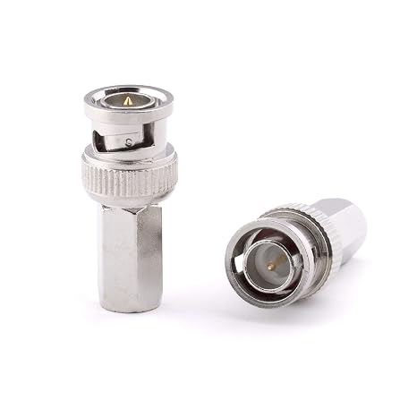 THE CIMPLE CO Screw-On BNC Connectors RG6 - Male Twist-On Coaxial Cable Ends - RG6 Coax Ends for SDI, HD-SDI, CCTV Security Camera Cable - Pack of 4