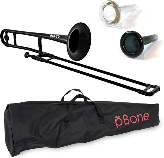 pBone Plastic Trombone Black with Bag and Mouthpiece
