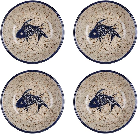 FUYU Japanese Style Vintage Ceramic Multipurpose Seasoning Dish Sushi Dipping Bowl Sauce Dish Side Dish Appetizer Plate