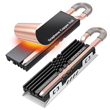 GRAUGEAR NVMe SSD M.2 Heatsink Heatpipe Heatsink [Quiet Passive Cooling]