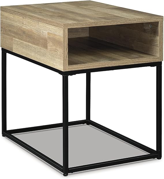 Signature Design by Ashley - Gerdanet Rectangular End Table with Storage Natural Brown Wood