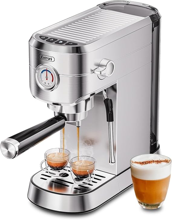 Gevi 20 Bar Compact Espresso Machine for Home,LatteCappuccino Coffee Maker