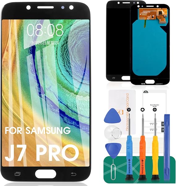 for Samsung J7 Pro LCD Screen Replacement SM-J730G/DS,Galaxy J730F J730G J730GM J730DS AMOLED LCD Display Screen and Touch Screen Digitizer Panel Repair Parts Assembly Black