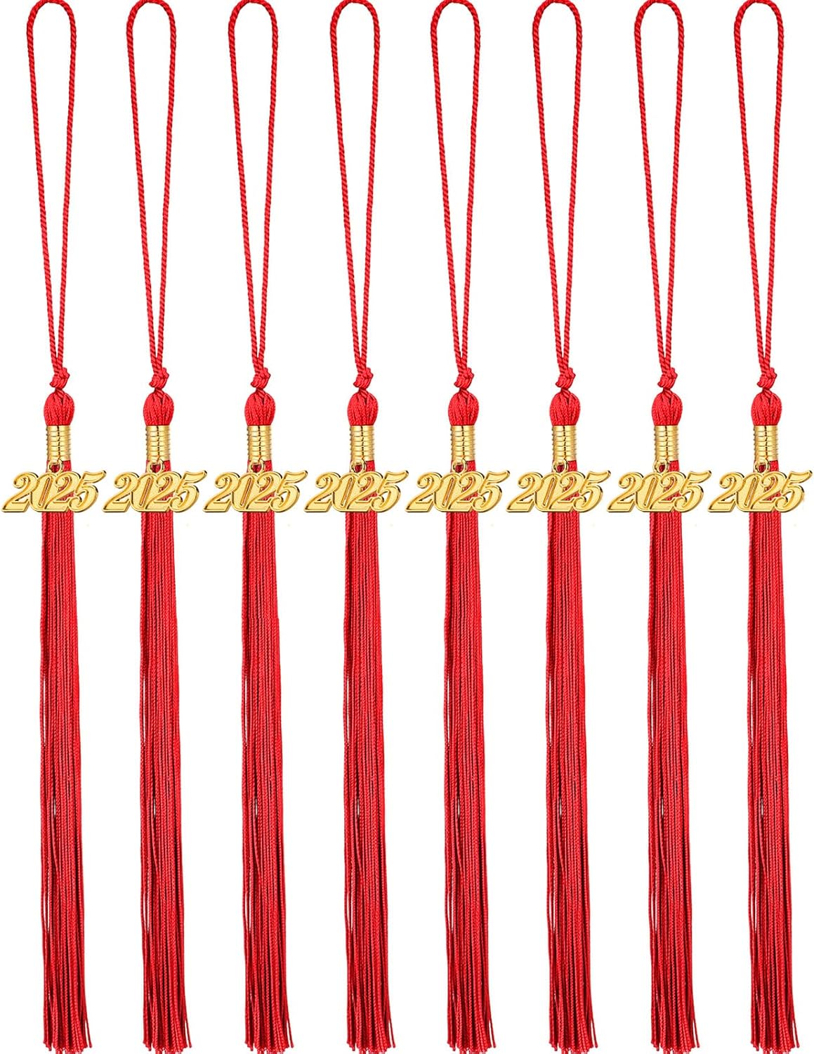 8 Pieces Graduation Tassel Graduation Cap Tassel with 2025 Year Charm for Graduation Parties, 9.4 InchesRed