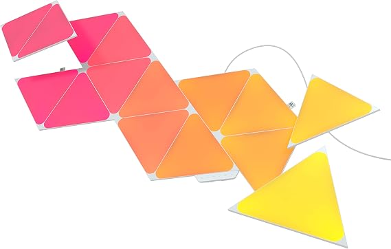 Nanoleaf Shapes Triangle Starter Kit, 15 Smart Light Panels LED RGBW - Modular Wi-Fi Colour Changing Wall Lights, Works with Alexa Google Assistant Apple Homekit, for Room Decor & Gaming