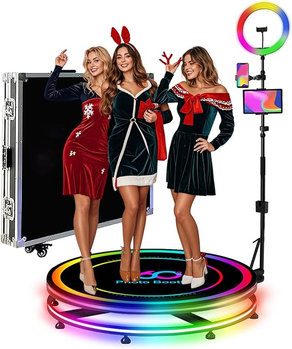 360 Photo Booth Machine for Parties,360 Photo Booth Machine with Software APP Remote Automatic Slow Motion Rotating 360 Video Camera Booth