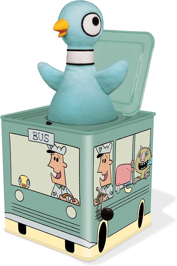 YOTTOY Mo Willems Collection | Jack-in-The-Bus Musical Box w/Pigeon Plush Toy - 5.5x 5.5x 5.5