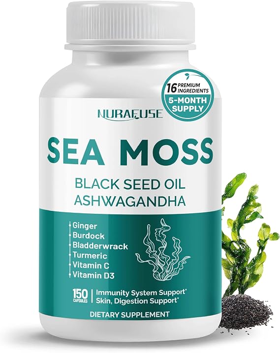 Sea Moss Complex 16-in-1 for Immune & Digestive Wellness, 150 Caps