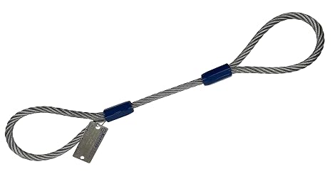 Kennedy Wire Rope & Sling Co. 5/8" x 5' Galvanized Single Leg Wire Rope Sling w/Standard Eye Each End (Various Sizes in Listing)