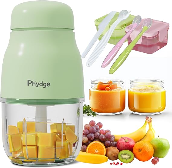 Baby Food Maker with Baby Food Containers, Silicone Spoons Set