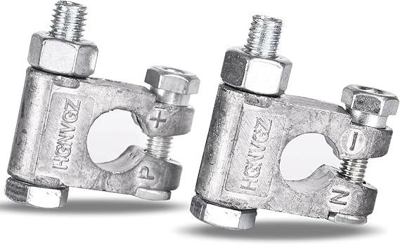 Military Spec Battery Terminal with Heavy Duty Connectors for Auto, Car, Marine - 2 Gauge Copper Lugs and All Accessories Included (1 Pair)