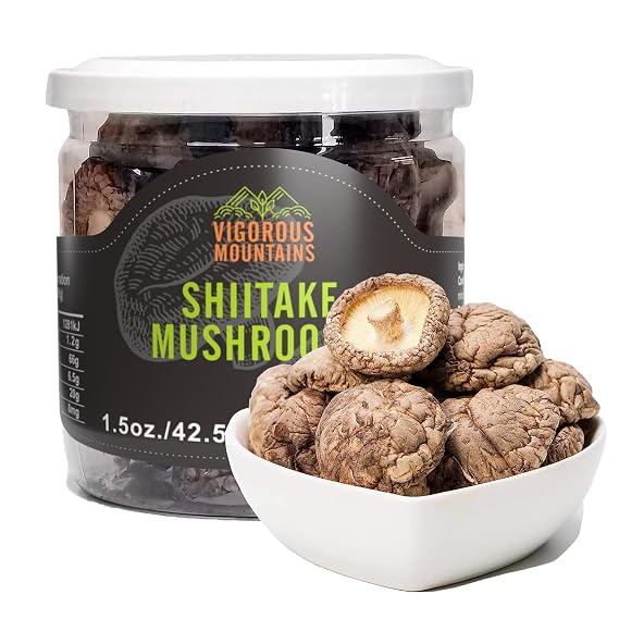 VIGOROUS MOUNTAINS Dried Shiitake Mushrooms for Cooking 1.5oz