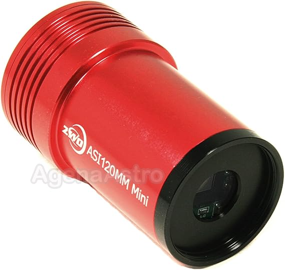 ZWO ASI120MM-Mini 1.2MP Monochrome Astronomy Camera, Compact, 1280x960 CMOS Sensor, USB2.0 Type-C, ST4 Port, Black