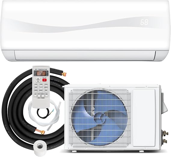 GLACER 12000BTU Mini-Split Air Conditioner, 20 SEER2 Mini AC Unit W/Pre-Charged Condenser, Heat Pump & Installation Kit, Cools up to 750 Sq. Ft, Ductless Inverter AC Split-System, 115V, White