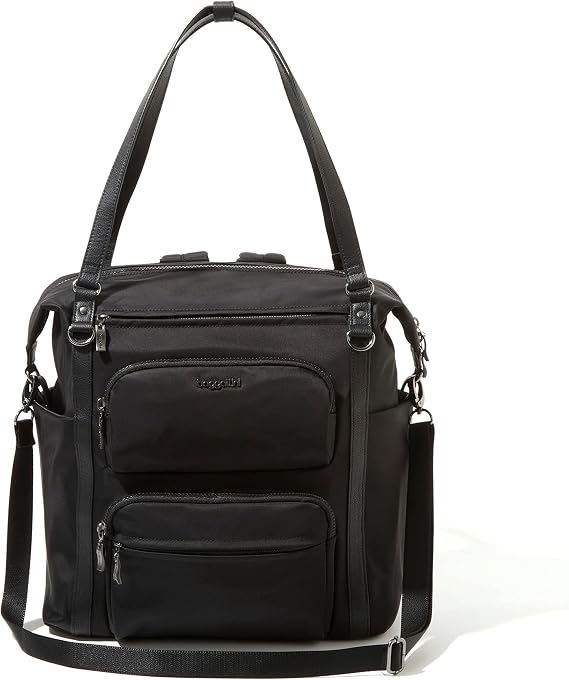 Baggallini Nolita Convertible Backpack - 11x14 Travel Backpack Shoulder Tote Crossbody Bag w/RFID Tech, Luggage Sleeve & Laptop Pocket