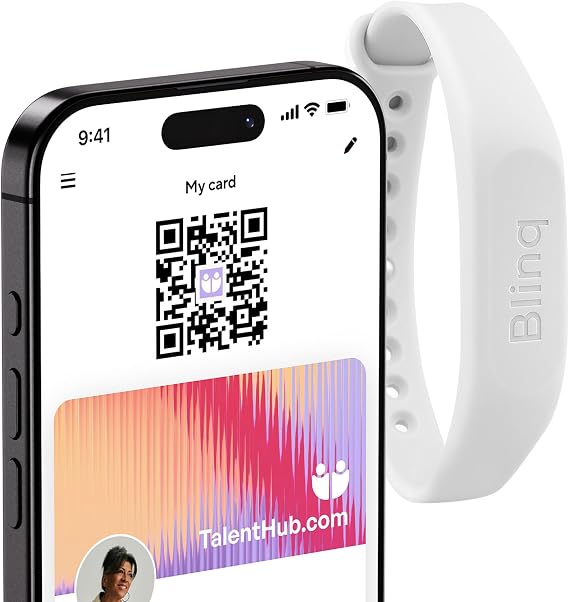 Blinq NFC Digital Business Card - Wristband - Tap to Share (White)