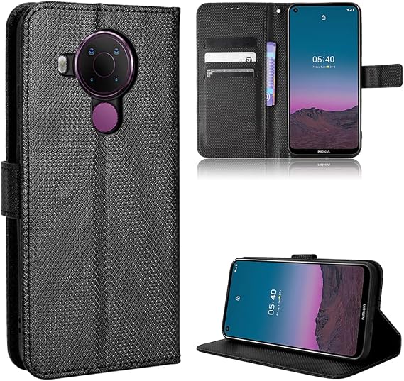 Case for Nokia 5.4 Leather Case Cover,Case for Nokia 5.4 2021 TA-1340 Case PU Leather flip Cover Black