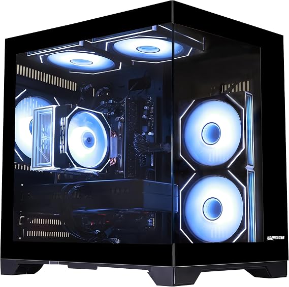 Prebuilt Gaming PC Desktop, Intel Core i5-14400F 10-Core, AMD Radeon RX 9060 XT 16GB, 32GB DDR4 RAM, 1TB PCIe SSD, WiFi & Bluetooth, Windows 11, RGB Tower Computer, Black