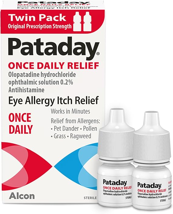 Pataday Once Daily Allergy Eye Drops for Itchy Eyes, 2.5 mL, 2 Pack