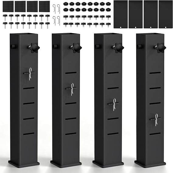 Dorm Bed Risers, Adjustable Heights 4/6/8/10/12, Fits Legs Up to 2.2'' Wide