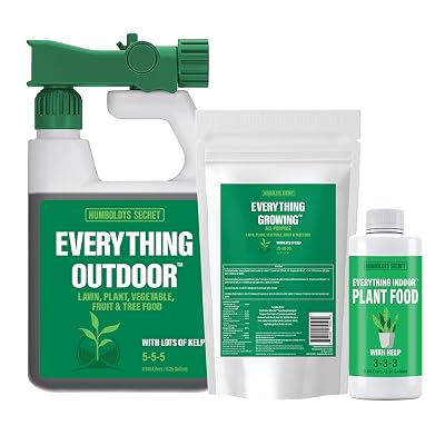 Humboldts Secret Everything Kit 3-in-1 NPK Nitrogen Phosphorus Potassium with Kelp - Everything Indoor Plant Food 3-3-3, Everything Outdoor 5-5-5, and Everything Growing 20-20-20 The Everything Kit