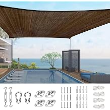 Quictent Rectangular Sun Shade Sail 185G HDPE Canopy 98% UV Block Outdoor Patio Garden Commercial Deck with Hardware Kit Brown, 10x13ft