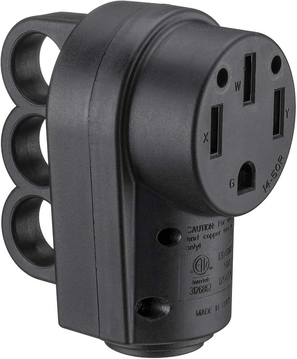 Miady 50AMP RV Replacement Female Plug with Easy Unplug Design, ETL Certified