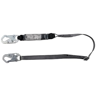 MSA 10190397 V-Series Standard Single Leg Lightweight Worker Adjustable Shock Absorbing Lanyard, ANSI, CSA, OSHA Compliant, 6, 36C Small Snaphooks, Lightweight Safety