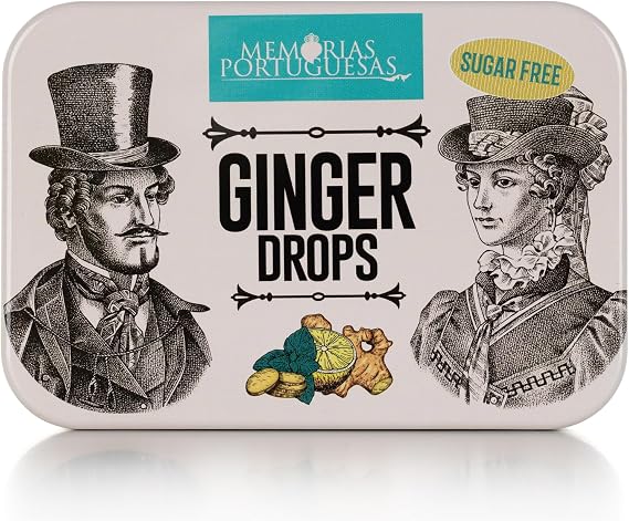 Ginger Herbal Sweets in Vintage Tin - 40g - Hard Candy with Botanical Notes and Traditional Flavour
