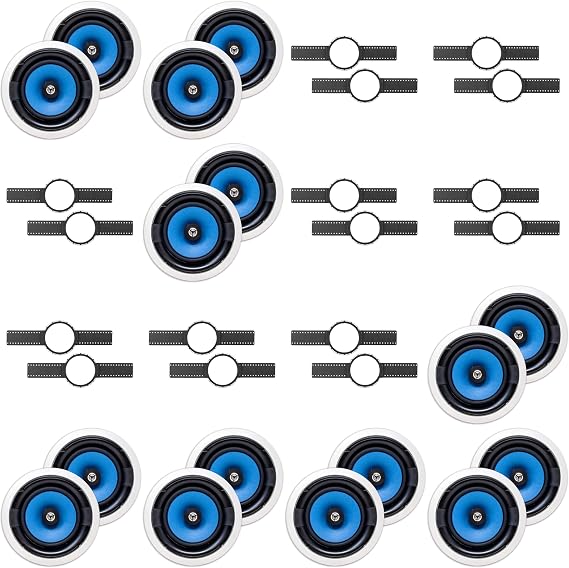 8 (Pair) MS3800 8" in Ceiling Speaker + Install KIT (PRE-Construction Brackets)