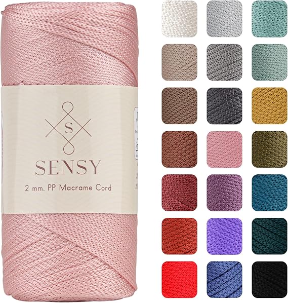 2 Mm - 200 gr Polyester Makrome Ipi Pembe 230 M Polyester Makrome Ip Supla Ip Ve Çanta Ipliği