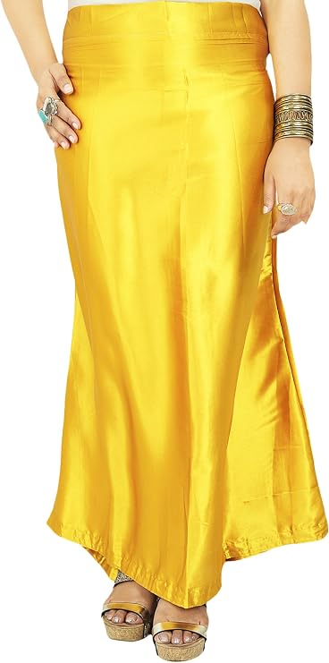 Indian Satin Silk Petticoat Bollywood Solid Inskirt Lining for Sari