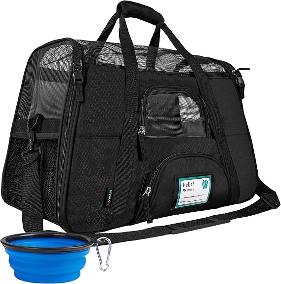 PetAmi Airline Approved Pet Carrier for Cats & Small Dogs, Small, Black