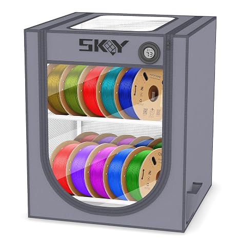 Filament Storage Box, Moisture-Proof and Dust-Proof, 2-Tier Storage Shelves for 3D Printing Business, Studio, Office Workshop 20 Rolls-Grey