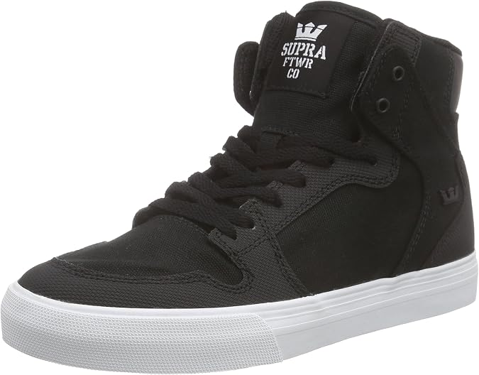 Supra Kids Unisex Vaider (Little Kid/Big Kid) Black/White Sneaker 5 Big Kid M
