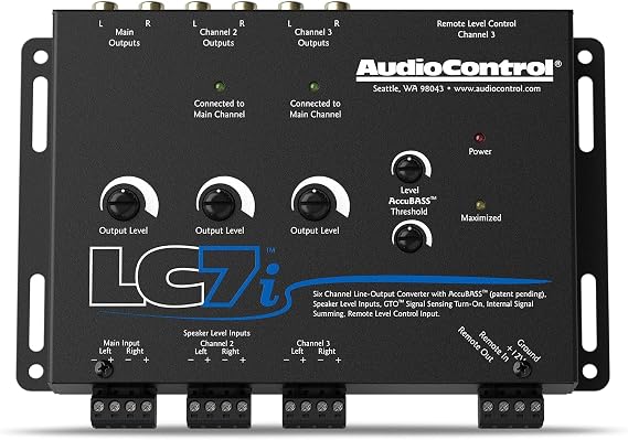 AudioControl LC7i 6-Channel Active Line Output Converter with AccuBASS for Adding Subwoofers, Amplifiers to Factory Car Audio Receiver Head Unit, Speaker Level to RCA Line Level Converter