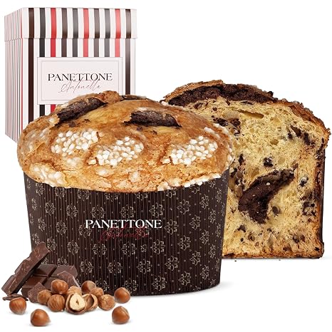 Panettone Antonella Chocolate & Hazelnuts XXL 1200 g Handmade Choco-Hazelnut Panetone without Preservatives or Dyes Christmas Specialty with