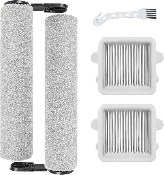 Hepa Filter Replacement and Roller Brush Accessories Compatible With Roborock F25 Series F25 F25 Ace F25 Alt F25 GT Wet Dry Vacuum Cleaner,2 Brush Rollers and 2 HEPA Filters