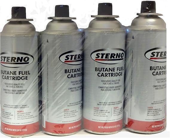 Sterno Butane Fuel Cartridge 8 Oz 4 Pack