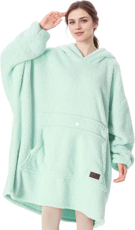 Catalonia Oversized Blanket Hoodie Sweatshirt, Wearable Lounging Fleece Pullover, Gift for Adults Women Men Kids Wife