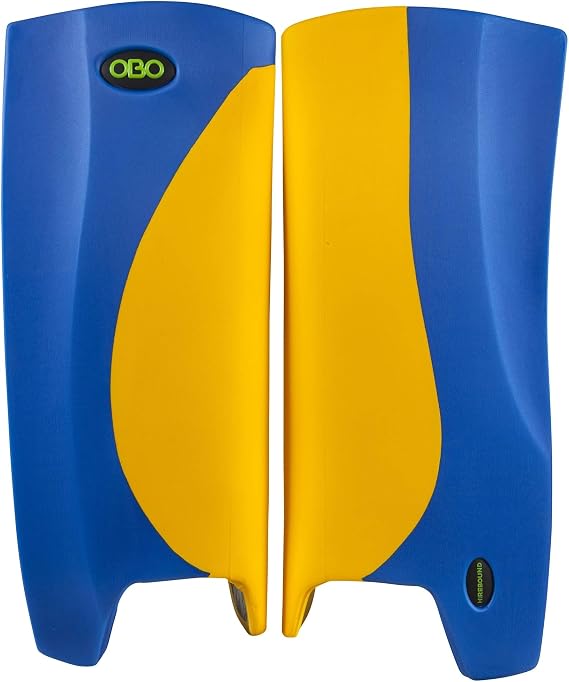 OBO Robo Hi Rebound Hockey Goalkeeping Legguards - Yellow/Blue - Medium