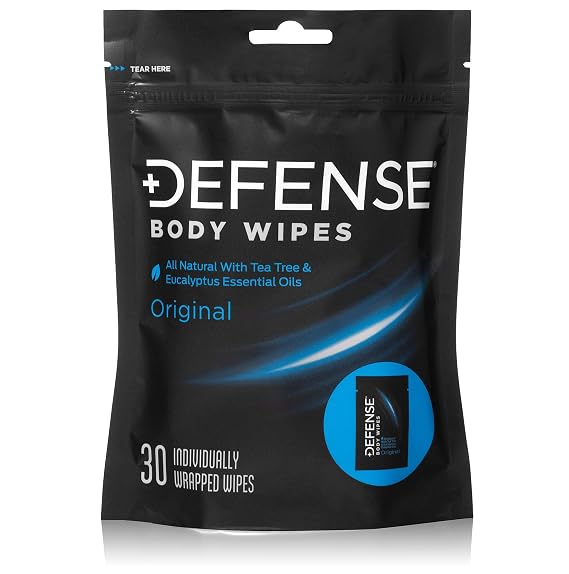 Defense Soap Body Wipes, 30 Individually Packed Travel Wipes