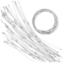 50 Pieces Steel Wire Keychain,Plastic Coated Metal Key Ring Loop,Luggage Tags Loops,Multi-Purpose Stainless Steel Key Ring. 2mm Twist Barrel. Length 30 cm / 11.8in. Silver