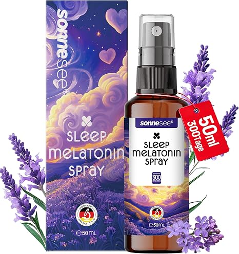 Melatonin Sleep Spray 50 ml 300 Days with Storage with Passion Flower Ashwagandha and Lavender Extract 300 Sprays Cherry Flavour