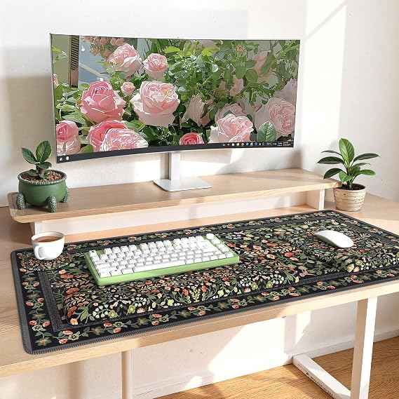 iLeadon Mouse Pad Set, Non Slip Desk Mat with Keyboard Wrist Rest