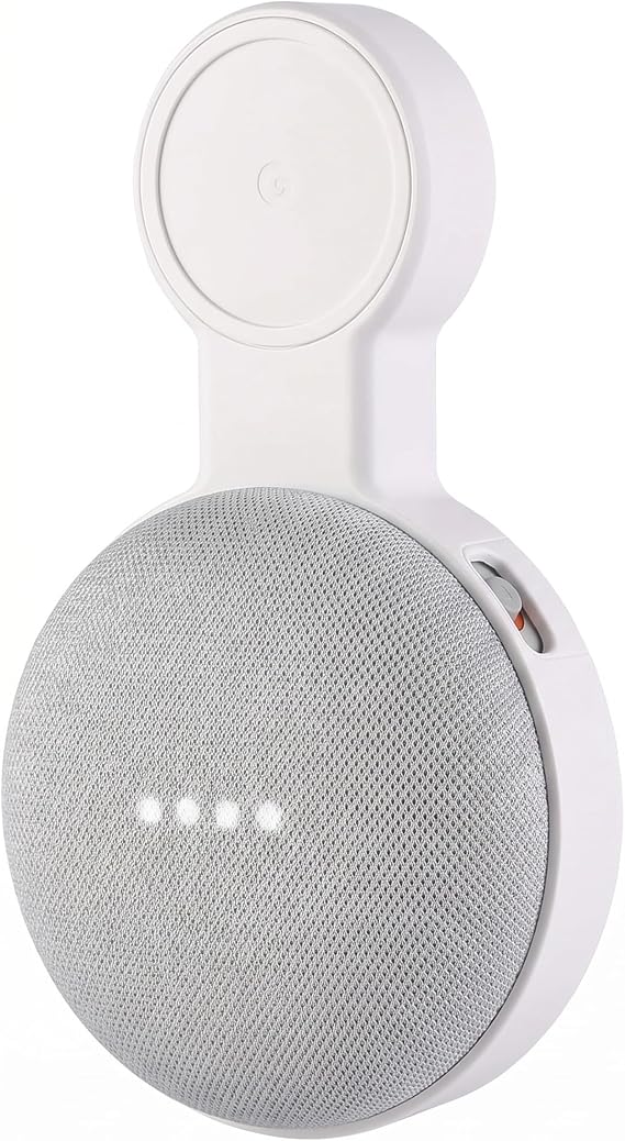 Wall Mount for Google Home Mini & Google Nest Mini, Cord Management | Hides Cords, Clears Counter Space, No-Drill Easy Installation